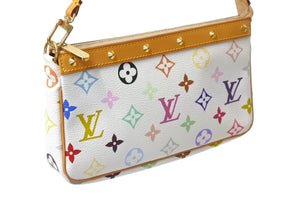 極美品 LOUIS VUITTON ルイヴィトン ポシェット アクセソワール アクセサリーポーチ M92649 モノグラム マルチカラー 村上隆 中古 4b000876