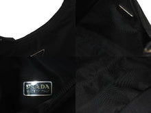 Load image into Gallery viewer, 極美品 PRADA プラダ ホーボー ハンドバッグ ワンショルダーバッグ MV515 トライアングルロゴ ナイロン ブラック 中古 4b001129