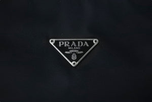 極美品 PRADA プラダ ホーボー ハンドバッグ ワンショルダーバッグ MV515 トライアングルロゴ ナイロン ブラック 中古 4b001129