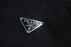 極美品 PRADA プラダ ホーボー ハンドバッグ ワンショルダーバッグ MV515 トライアングルロゴ ナイロン ブラック 中古 4b001129