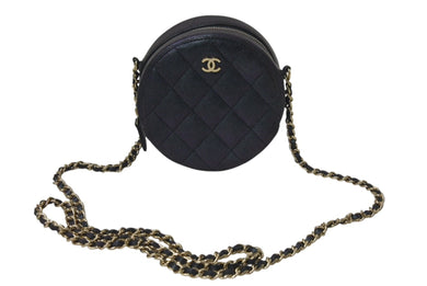 極美品 CHANEL シャネル チェーンショルダーバッグ ココマーク マトラッセ クラシック 丸型 キャビアスキン 27番台 パープル系 シェル 中古 4b001137