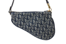 Load image into Gallery viewer, Christian Dior クリスチャンディオール トロッター サドルポーチ ワンショルダーバッグ MC1001 ネイビー 美品 中古 4b001150