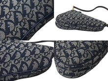 Load image into Gallery viewer, Christian Dior クリスチャンディオール トロッター サドルポーチ ワンショルダーバッグ MC1001 ネイビー 美品 中古 4b001150