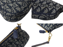 Load image into Gallery viewer, Christian Dior クリスチャンディオール トロッター サドルポーチ ワンショルダーバッグ MC1001 ネイビー 美品 中古 4b001150