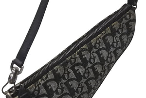 Christian Dior クリスチャンディオール トロッター サドルポーチ ワンショルダーバッグ ネイビー ロゴ 良品 中古 4b001151