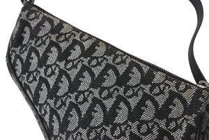 Christian Dior クリスチャンディオール トロッター サドルポーチ ワンショルダーバッグ ネイビー ロゴ 良品 中古 4b001151
