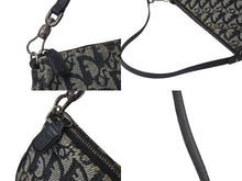 Load image into Gallery viewer, Christian Dior クリスチャンディオール トロッター サドルポーチ ワンショルダーバッグ ネイビー ロゴ 良品 中古 4b001151