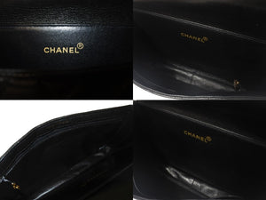 極美品 CHANEL シャネル ダブルフェイス マトラッセ25 ハンドバッグ 4番台 ココマーク ラムスキン ブラック ゴールド金具 中古 4b001157