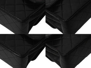 極美品 CHANEL シャネル ダブルフェイス マトラッセ25 ハンドバッグ 4番台 ココマーク ラムスキン ブラック ゴールド金具 中古 4b001157
