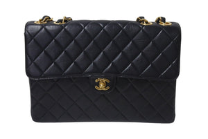 CHANEL シャネル マトラッセ 30 Wチェーンショルダーバッグ 6番台 ココマーク ラムスキン ブラック ゴールド金具 美品 中古 4b001158