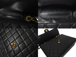 CHANEL シャネル マトラッセ 30 Wチェーンショルダーバッグ 6番台 ココマーク ラムスキン ブラック ゴールド金具 美品 中古 4b001158