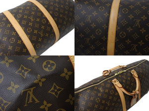 極美品 LOUIS VUITTON ルイヴィトン キーポル60 ボストンバッグ M41422 モノグラム PVC レザー ブラウン 中古 4b000794