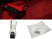 Load image into Gallery viewer, ChristianDior クリスチャンディオール レディディオール ミニ カナージュ 2WAY ハンドバッグ ブラック ラムスキン シルバー金具 美品 中古 4b001174