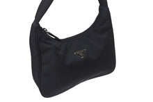 Load image into Gallery viewer, 極美品 PRADA プラダ ホーボー ハンドバッグ ワンショルダーバッグ MV515 トライアングルロゴ ナイロン ブラック 中古 4b001175