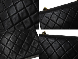 極美品 CHANEL シャネル 縦長 15cm ミニマトラッセ20 チェーンショルダーバッグ 1番台 ラムスキン ブラック ゴールド 中古 4b001180
