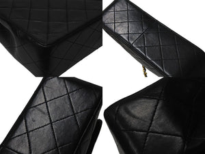 極美品 CHANEL シャネル 縦長 15cm ミニマトラッセ20 チェーンショルダーバッグ 1番台 ラムスキン ブラック ゴールド 中古 4b001180