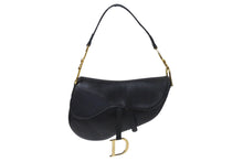 Load image into Gallery viewer, Christian Dior クリスチャンディオール サドルバッグ ワンショルダーバッグ RU 0062 レザー ブラック ガリアーノ期 美品 中古 4b001181
