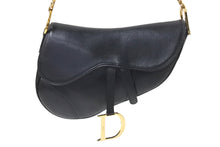 Load image into Gallery viewer, Christian Dior クリスチャンディオール サドルバッグ ワンショルダーバッグ RU 0062 レザー ブラック ガリアーノ期 美品 中古 4b001181