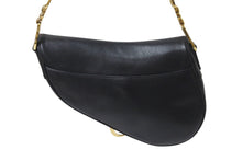 Load image into Gallery viewer, Christian Dior クリスチャンディオール サドルバッグ ワンショルダーバッグ RU 0062 レザー ブラック ガリアーノ期 美品 中古 4b001181