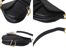 Load image into Gallery viewer, Christian Dior クリスチャンディオール サドルバッグ ワンショルダーバッグ RU 0062 レザー ブラック ガリアーノ期 美品 中古 4b001181