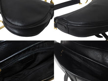 Load image into Gallery viewer, Christian Dior クリスチャンディオール サドルバッグ ワンショルダーバッグ RU 0062 レザー ブラック ガリアーノ期 美品 中古 4b001181