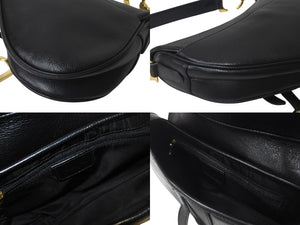 Christian Dior クリスチャンディオール サドルバッグ ワンショルダーバッグ RU 0062 レザー ブラック ガリアーノ期 美品 中古 4b001181
