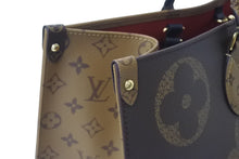 Load image into Gallery viewer, 極美品 LOUIS VUITTON ルイヴィトン モノグラム ジャイアント リバース オンザゴーMM トートバッグ M45321 ブラウン 中古 4b001183