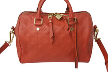 Load image into Gallery viewer, LOUIS VUITTON ルイヴィトン スピーディー25 バンドリエール ハンドバッグ M40758 レッド モノグラムアンプラント レザー 美品 中古 4b001187