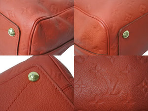 LOUIS VUITTON ルイヴィトン スピーディー25 バンドリエール ハンドバッグ M40758 レッド モノグラムアンプラント レザー 美品 中古 4b001187