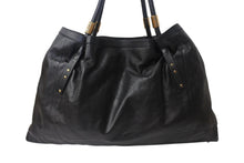 Load image into Gallery viewer, Chloe クロエ ヴィクトリア トートバッグ ハンドバッグ ロゴプレート カーフレザー ブラック ゴールド金具 美品 中古 4b001192