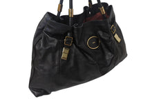 Load image into Gallery viewer, Chloe クロエ ヴィクトリア トートバッグ ハンドバッグ ロゴプレート カーフレザー ブラック ゴールド金具 美品 中古 4b001192