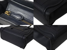 Load image into Gallery viewer, CELINE セリーヌ ラゲージ ナノ 2WAY ショルダーバッグ ハンドバッグ イタリア製 レザー シルバー シルバー金具 美品 中古 4b001193