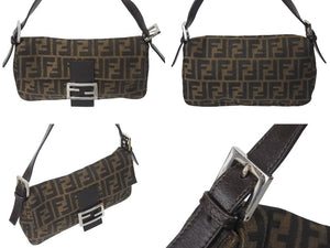 FENDI フェンディ ズッカ柄 マンマバケット ワンショルダーバッグ 26424 ブラウン シルバー金具 美品 中古 4b001207