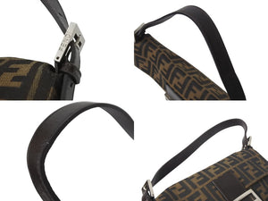 FENDI フェンディ ズッカ柄 マンマバケット ワンショルダーバッグ 26424 ブラウン シルバー金具 美品 中古 4b001207