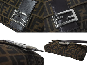 FENDI フェンディ ズッカ柄 マンマバケット ワンショルダーバッグ 26424 ブラウン シルバー金具 美品 中古 4b001207
