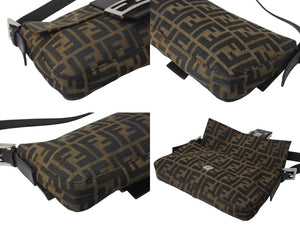 FENDI フェンディ ズッカ柄 マンマバケット ワンショルダーバッグ 26424 ブラウン シルバー金具 美品 中古 4b001207