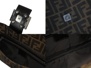 FENDI フェンディ ズッカ柄 マンマバケット ワンショルダーバッグ 26424 ブラウン シルバー金具 美品 中古 4b001207
