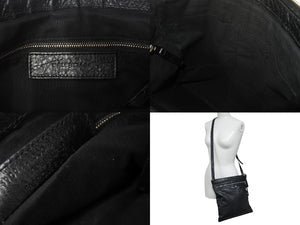 BALENCIAGA バレンシアガ ネオスケッチ ショルダーバッグ ブラック レザー 390924 黒 シルバー金具 美品 中古 4b001208