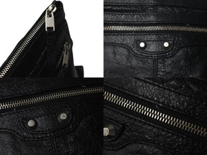 BALENCIAGA バレンシアガ ネオスケッチ ショルダーバッグ ブラック レザー 390924 黒 シルバー金具 美品 中古 4b001208