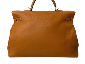 極美品 激レア HERMES エルメス ケリー50 ハンドバック ゴールド トリヨンクレマンス シルバー金具 □N刻印 中古 4b001269
