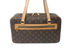 極美品 LOUISVUITTON ルイヴィトン シテGM ショルダーバッグ モノグラム M51181 PVC ヌメ革 ブラウン ゴールド金具 中古 4b001210