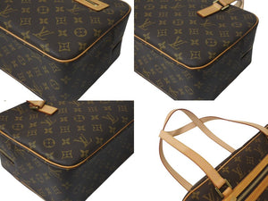 極美品 LOUISVUITTON ルイヴィトン シテGM ショルダーバッグ モノグラム M51181 PVC ヌメ革 ブラウン ゴールド金具 中古 4b001210