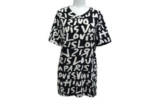 Load image into Gallery viewer, LOUIS VUITTON ルイヴィトン 半袖Tシャツ WOTS09JES サイズM グラフィティ Vネック ブラック ホワイト 美品 中古 4b001227