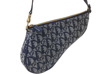 Load image into Gallery viewer, Christian Dior クリスチャンディオール サドルポーチ ワンショルダーバッグ MC 1011 ネイビー キャンバス レザー ゴールド金具 良品 中古 4b001234