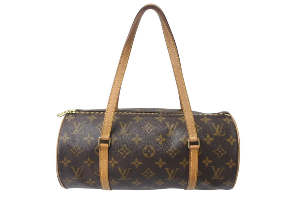 LOUIS VUITTON ルイヴィトン パピヨン30 ハンドバッグ M51385 筒型 モノグラムキャンバス ブラウン 美品 中古 4b001235