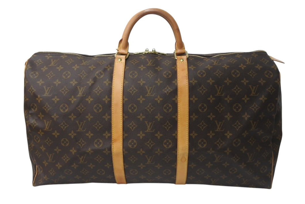 LOUIS VUITTON ルイヴィトン キーポル60 ボストンバッグ M41422 モノグラム PVC レザー ブラウン 美品 中古 4b001236