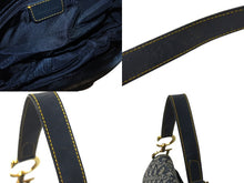 Load image into Gallery viewer, ChristianDior クリスチャンディオール トロッター ダブルサドルバッグ キャンバス レザー ネイビー ゴールド 美品 中古 4b001263
