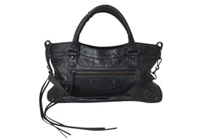 BALENCIAGA バレンシアガ ハンドバッグ ファースト ブラック レザー 103208 ブラック金具 美品 中古 4b001267