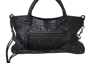 BALENCIAGA バレンシアガ ハンドバッグ ファースト ブラック レザー 103208 ブラック金具 美品 中古 4b001267