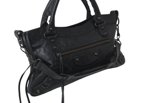 BALENCIAGA バレンシアガ ハンドバッグ ファースト ブラック レザー 103208 ブラック金具 美品 中古 4b001267